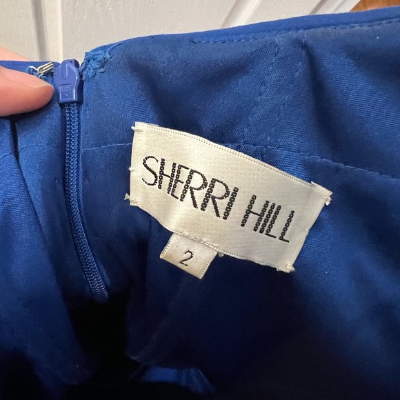 Sherri Hill Blue Off the shoulder dress - Picture 3 of 6